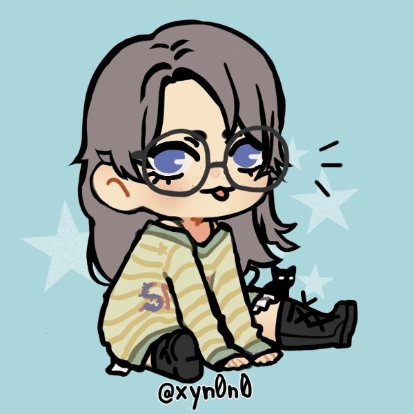  Cheeky sandy blonde chibi character sitting, she is sticking her tongue out. 