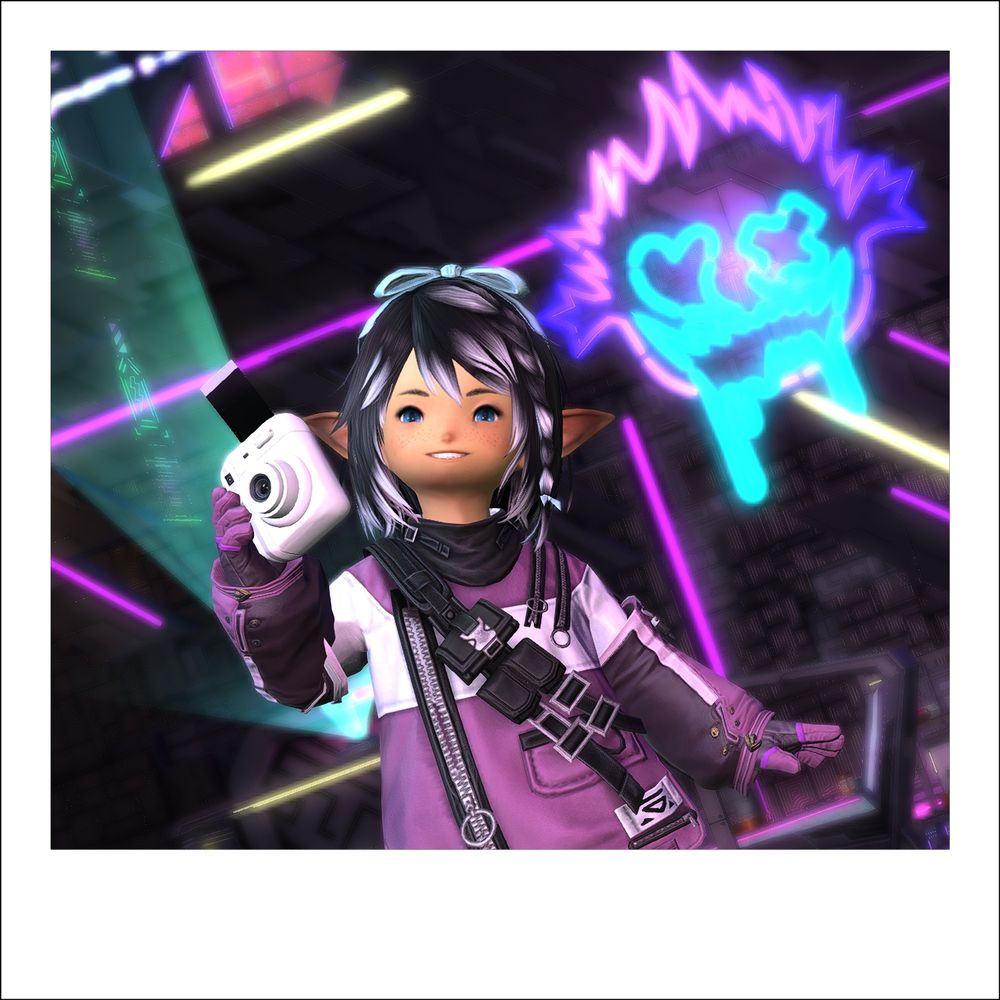 GPose of my WoL in the style of a colour polaroid. Area is Solution 9.