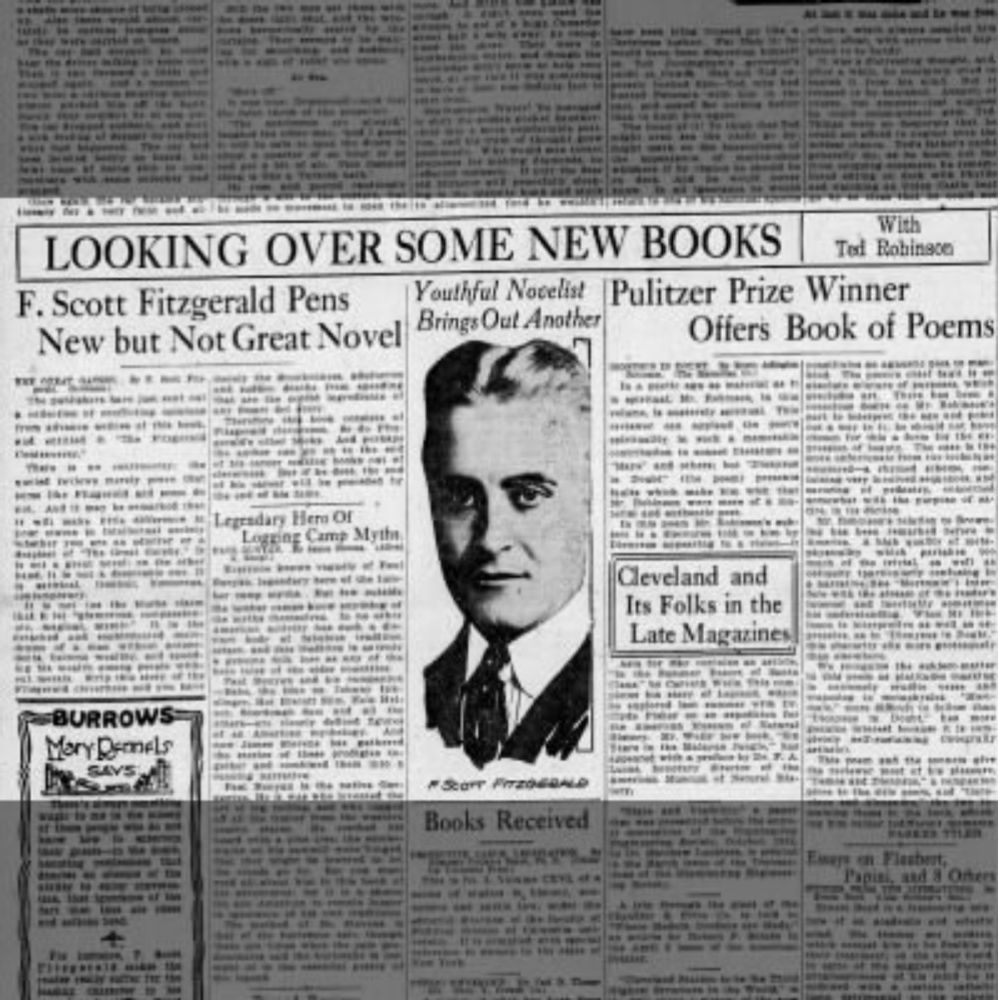 F. Scott Fitzgerald Pens New but Not Great Novel