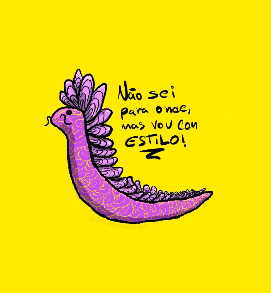 desenho de uma lesma lilás com texturas abstratas no corpo