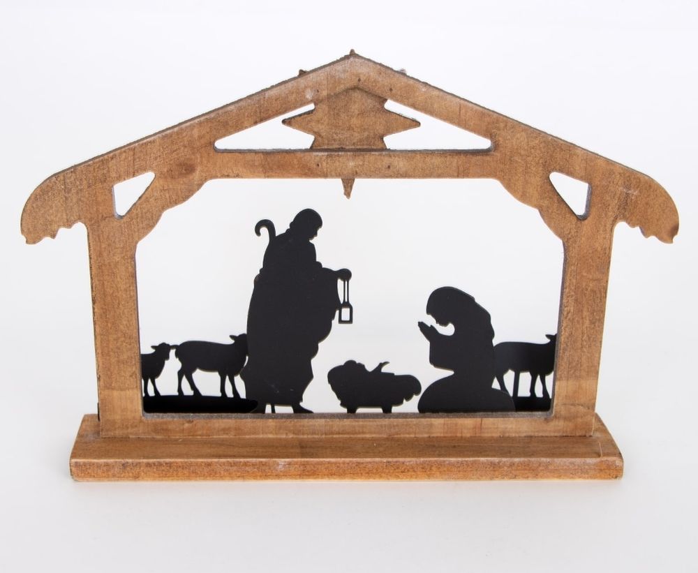 Wooden nativity scene of the stable which would have really been a cave.

The Early Church Fathers wrote about Jesus being born in a cave. Justin Martyr (150 A.D.), Origen (250 A.D.), Jerome (325 A.D.) each believed this was the case. In 335 A.D, Emperor Constantine approved the cave that was the traditional site of Jesus’ birth to be turned into a holy site, and is known as the “Church of the Nativity.” 