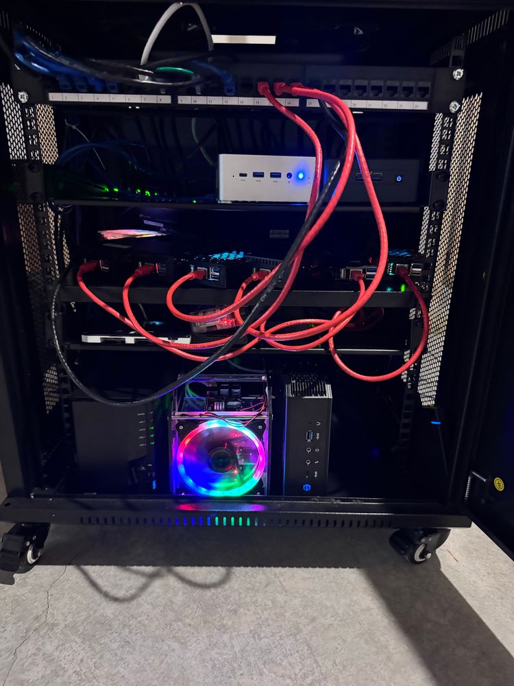 Server rack and some RGB lights 