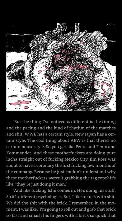 "But the thing I've noticed is different is the timing and the pacing and the kind of rhythm of the matches and shit. WWE has a certain style. New Japan has a certain style. The cool thing about AEW is that there's no certain house style. So you get like Penta and Fenix and Kommander. And these motherfuckers are doing pure lucha straight out of fucking Mexico City. Jim Ross was about to have a coronary the first fucking few months of the company. Because he just couldn't understand why these motherfuckers weren't grabbing the tag rope? It's like, 'they're just doing it man.'

"And like fucking Ishii comes in. He's doing his stuff.

So it's different psychologies. But, I like to fuck with shit.

We did the shit with the brick. I remember, in the mo-ment, I was like, I'm going to roll out and grab that brick so fast and smash his fingers with a brick so quick that