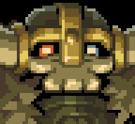 Pixel art portrait of shovel master Argus from the Shovel Knight franchise.