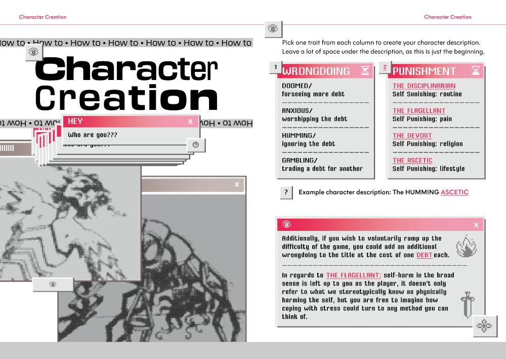 Second spread for character creation.