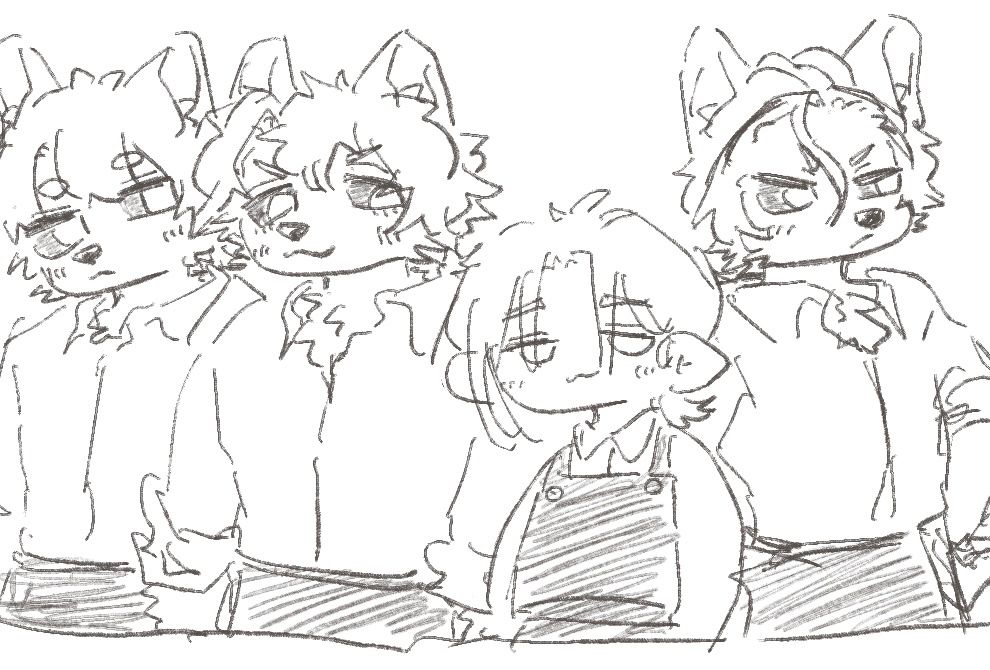 三つ子と飼い主(？)