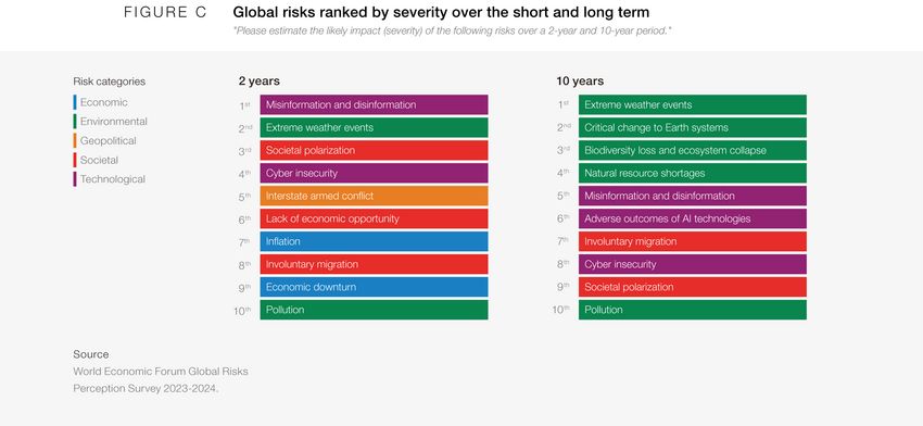 Global risks ranked by severity
