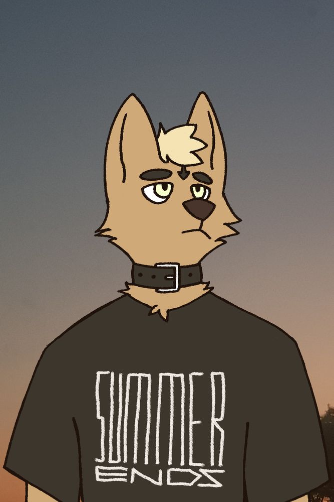 A brow fox looking ahead, feeling the end of summer blues.