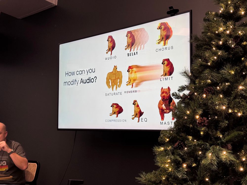 Meme showing audio effects and metaphorically giving each one a picture