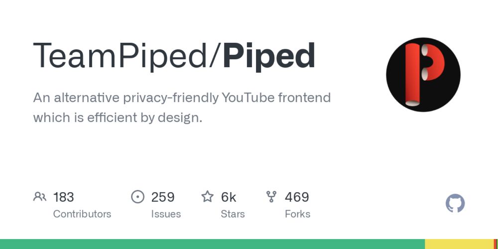 GitHub - TeamPiped/Piped: An alternative privacy-friendly YouTube frontend which is efficient by des...