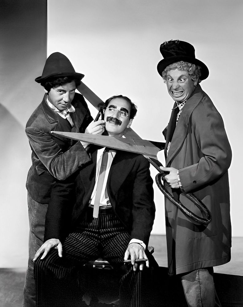 Historical reenactment by the Marx brothers tgat fell through a wormhole in time. 