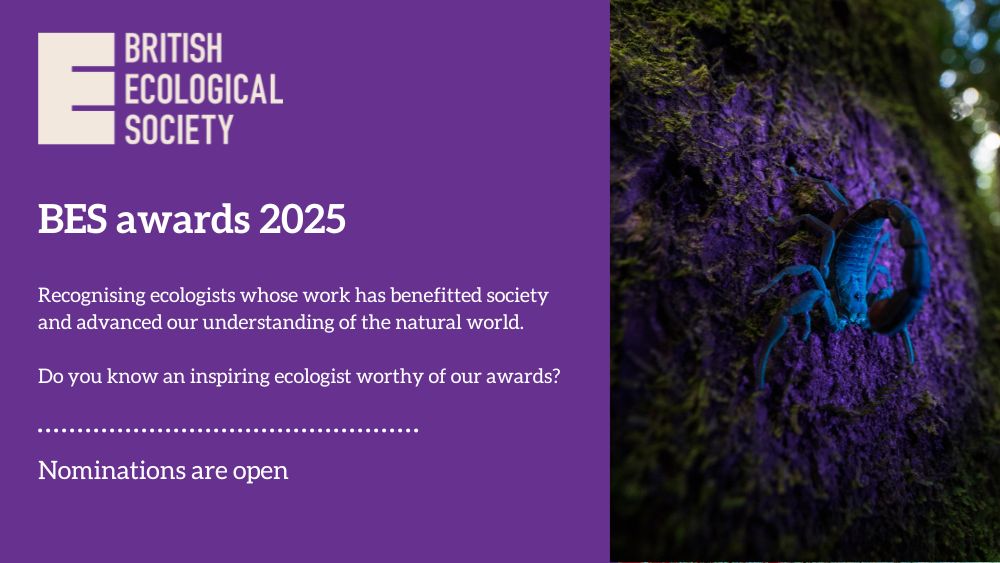 Recognising ecologists whose work has benefitted society and advanced our understanding of the natural world.

Do you know an inspiring ecologist worthy of our awards? 