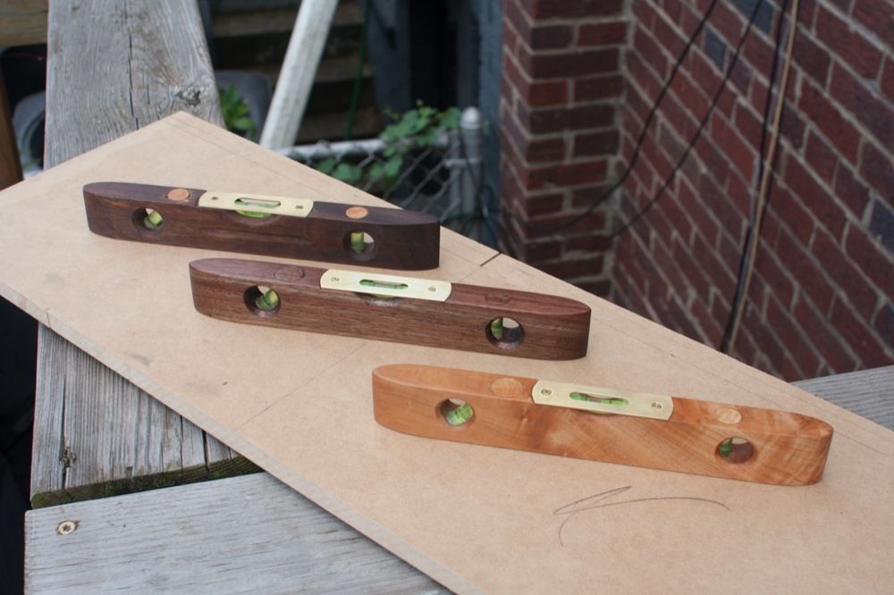 Hand made torpedo style spirit levels