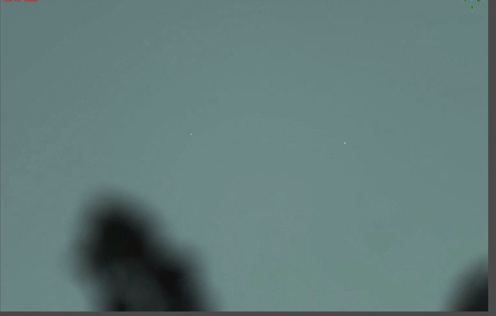 Jupiter and Venus conjunction over the trees