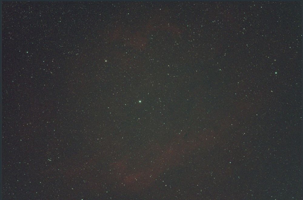 Screenshot of a single 300s exposure of Sh2-119, aka the Clamshell Nebula. 