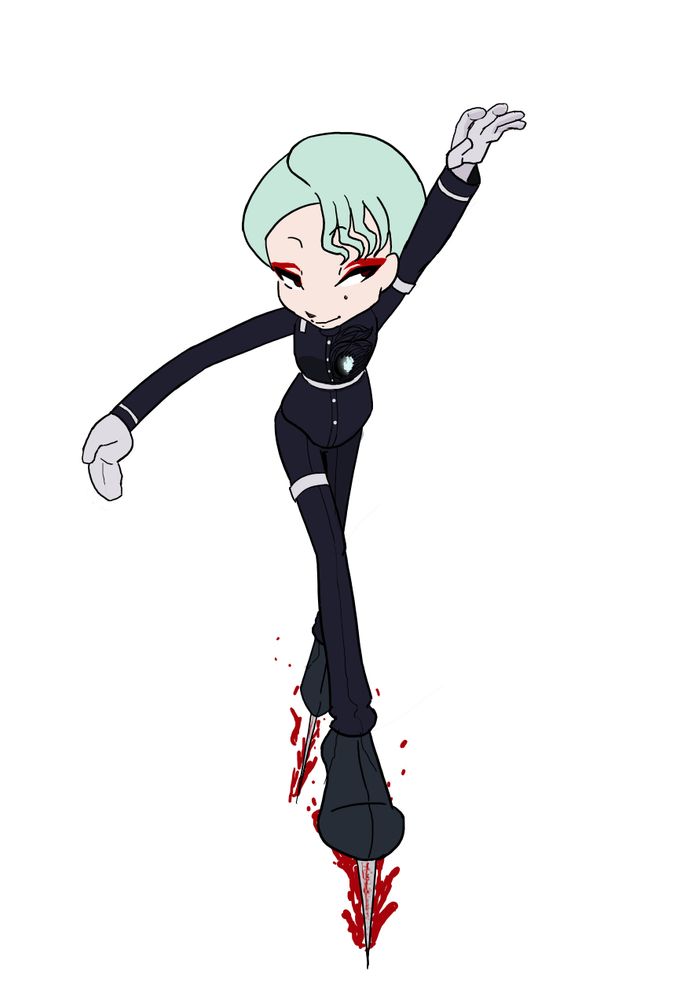 Figure skating OC. Full color, prettied up drawing.