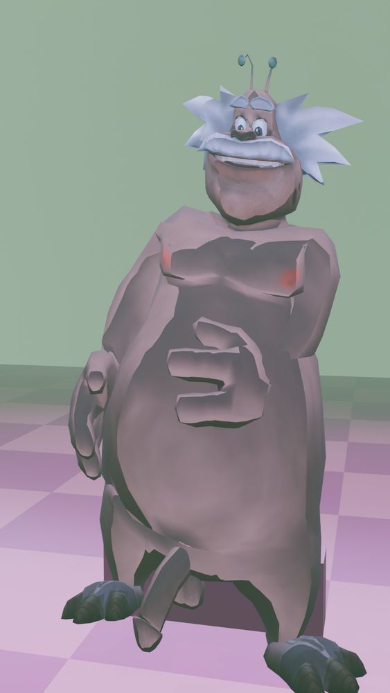  the front of a poorly made model of abercrombie fizwidget in a checkerboard b.g.