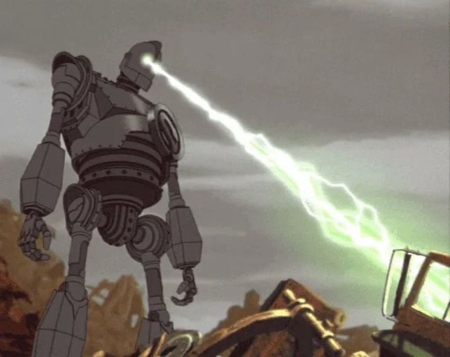 Iron Giant laser eye beam scene 