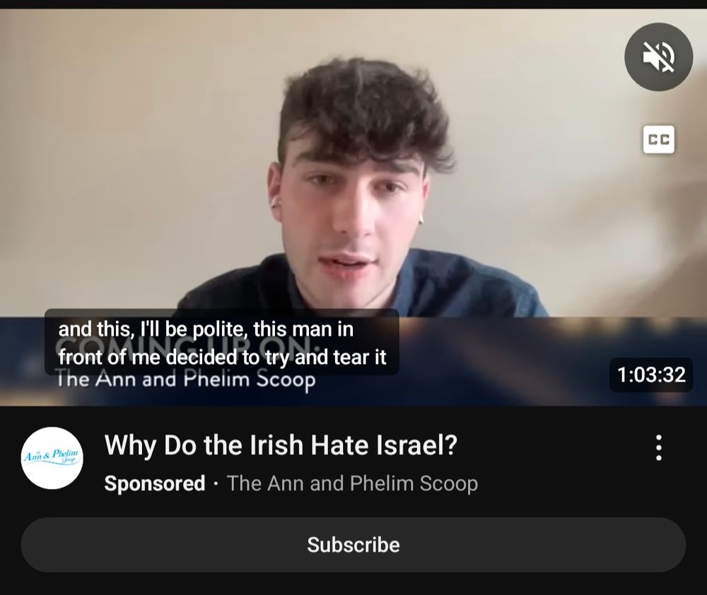 some loser talking about how his white supremacist flag was (rightfully) torn apart in Ireland somewhere because the Irish don't tolerate the white supremacist cancer that is Zionism. 