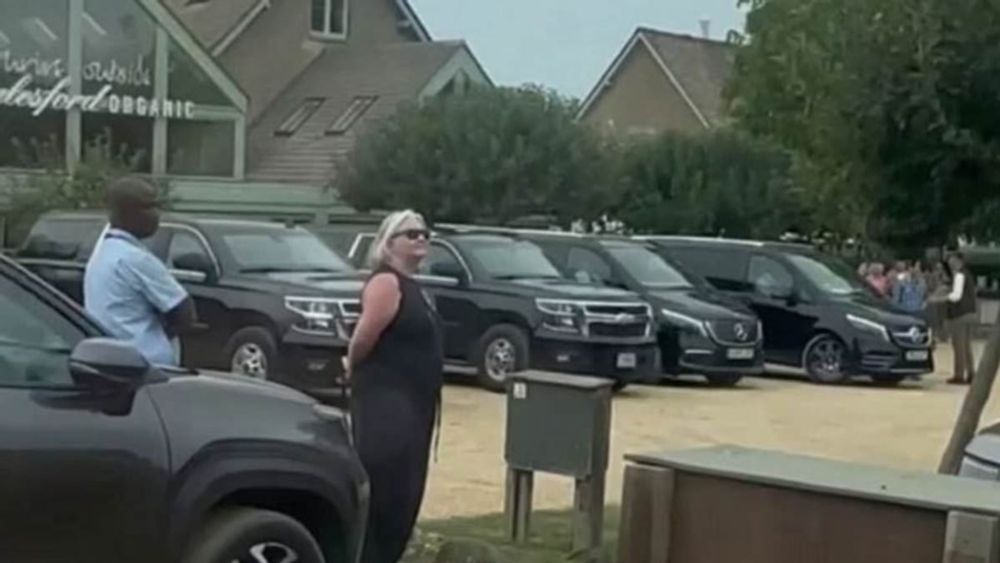 JD Vance sparked outrage when his huge security convoy took up all of the disabled parking spaces at a posh Cotswolds farm shop.