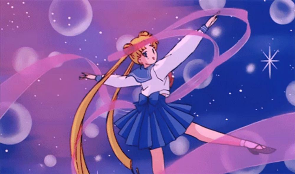 a girl in a sailor suit is dancing with a ribbon