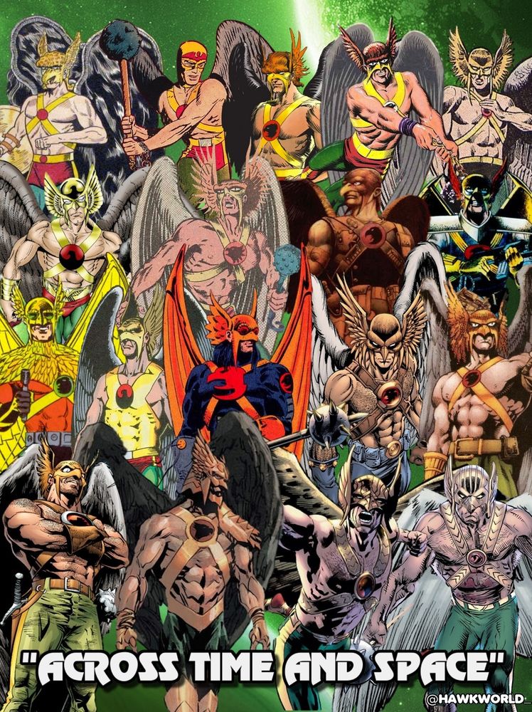 Hawkman Day is coming! November 20th! 
Hawkman montage by Tim Board 
Credits list: https://www.hawkworld.org/2019/10/hawkman-80th-anniversary-collage-across.html