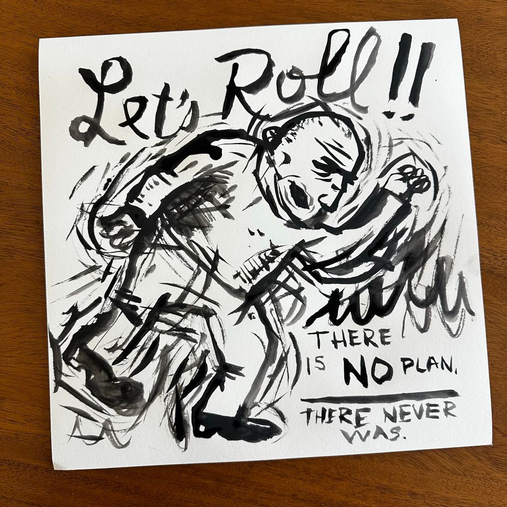 Shittier black and white ink drawing