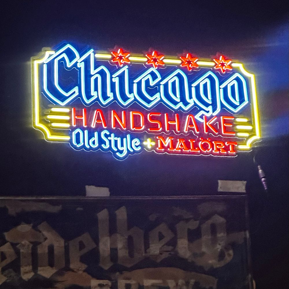 Neon Chicago Handshake
Old Style + Malört