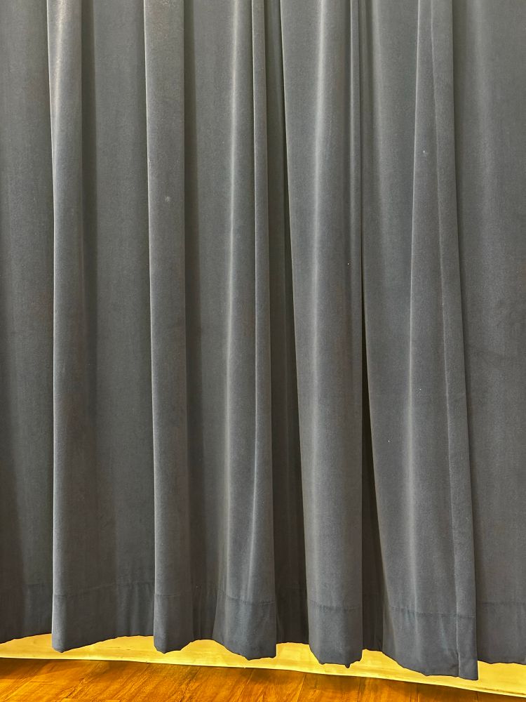 Blue drapery at the airport quiet room