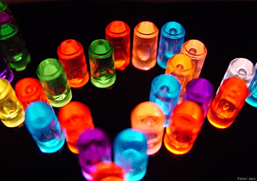 Light bright colored pegs