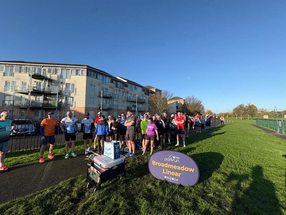 Photo of the start line of the Broadmeadow Parkrun, Swords