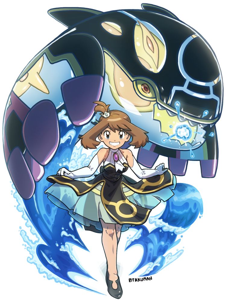 Neo Champion May and Primal Form Kyogre from Pokemon Masters Ex gacha game