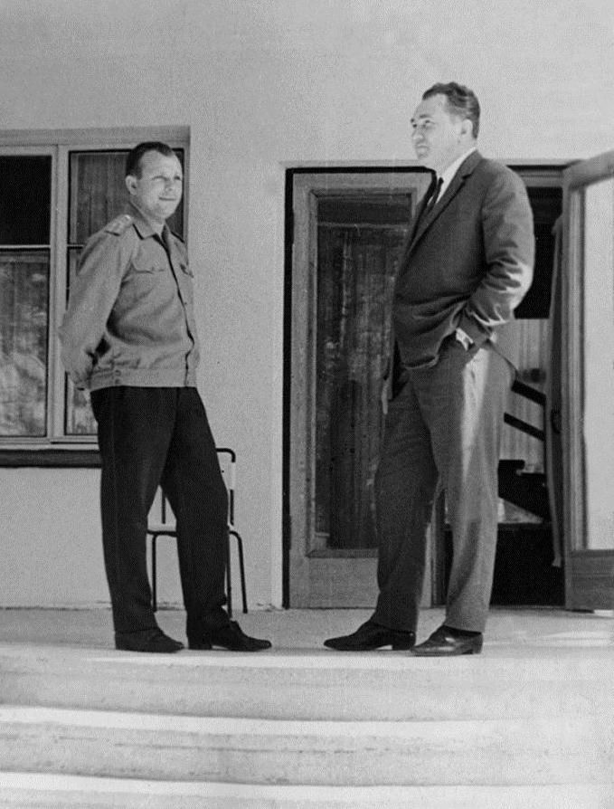 Yuri Gagarin with Korolev.
(Yuri was only five foot two)