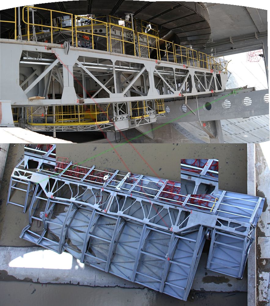 Soyuz accident.

Service platform before and after in one photo, via Novosti Kosmonavtiki.