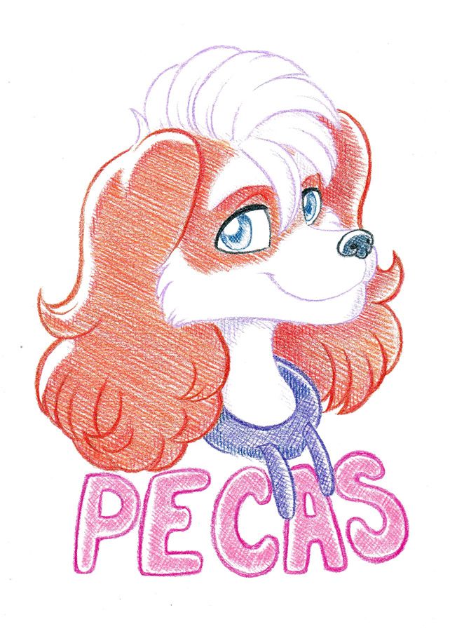 Colored pencils. Cross hatched badge of my sona.