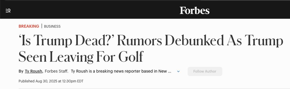 Screenshot of a headline from the Forbes website. It reads: 