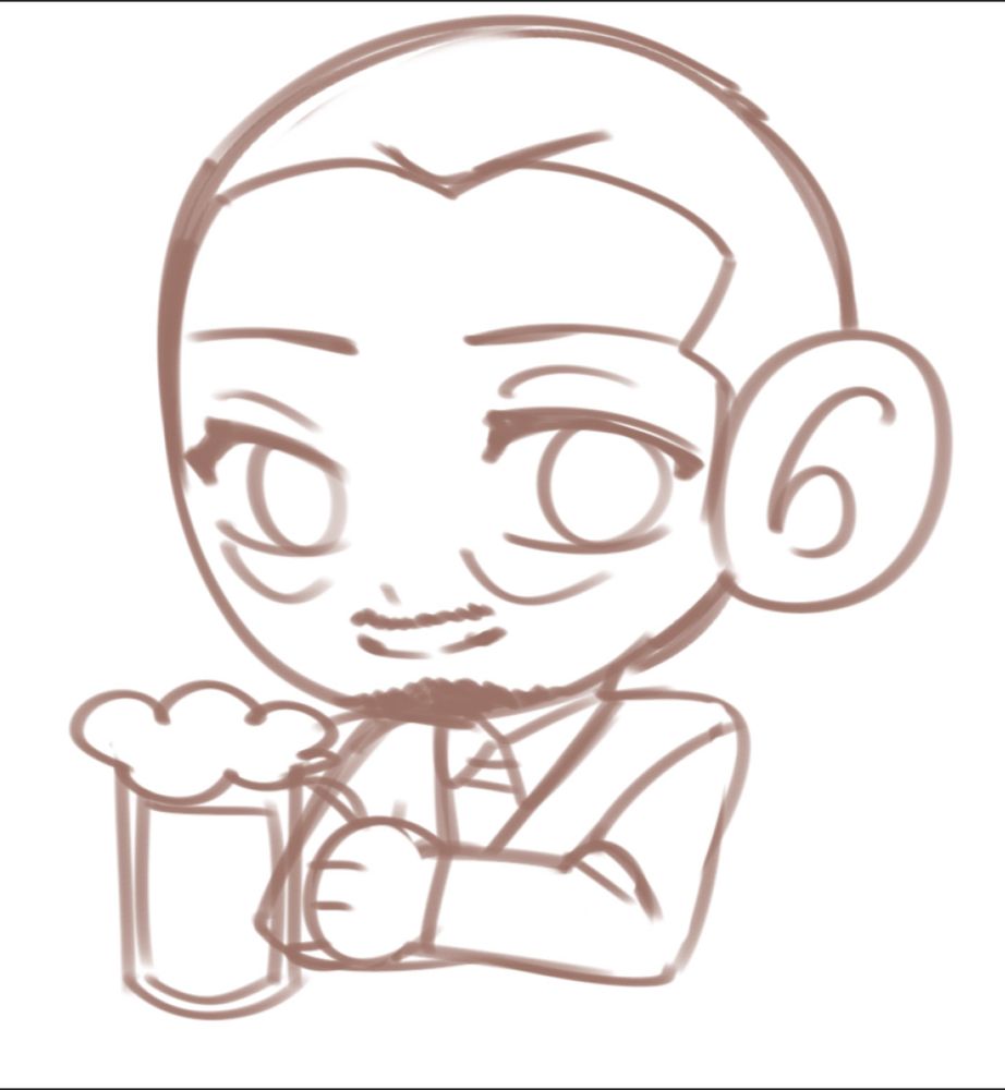 Chibi sagawa (y0) drinking what’s hopefully a beer