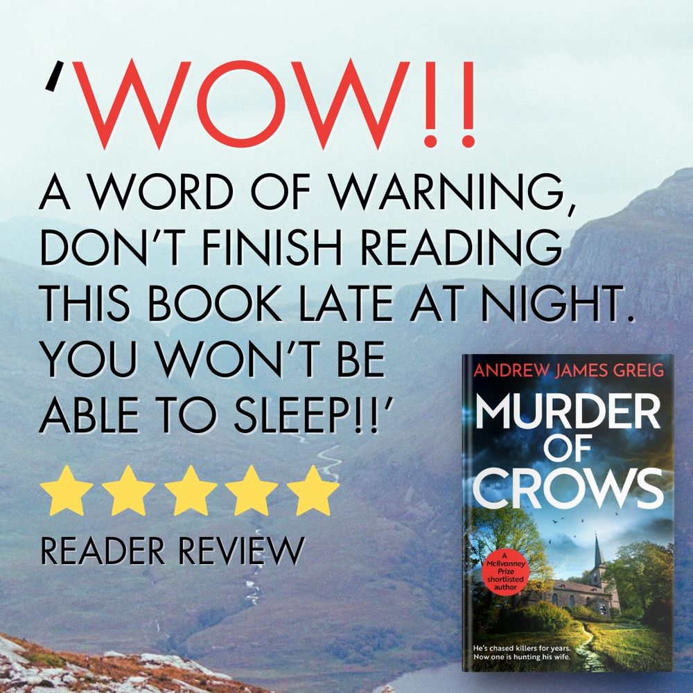 Readers review of Murder of Crows ' Don't finish reading this book late at night. You won't be able to sleep.  5 stars