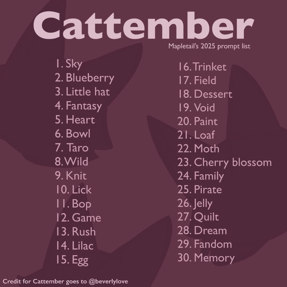 A list of prompts for cattember 2025