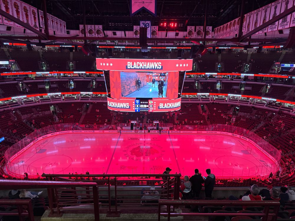 View of the home ice for the Chicago Blackhawks. 