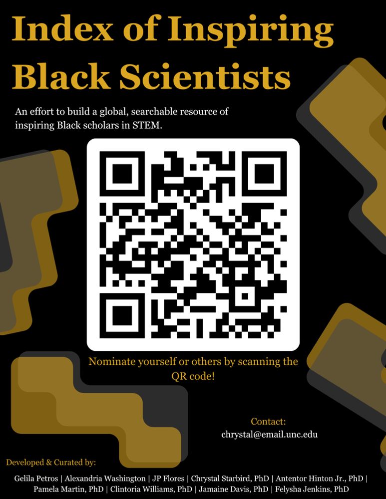 Flyer with scan code to nominate a Black Scientist 