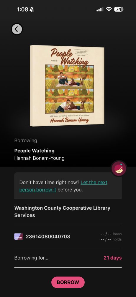 Libby showing People Watching by Hannah Bonam-Young is available for borrowing 