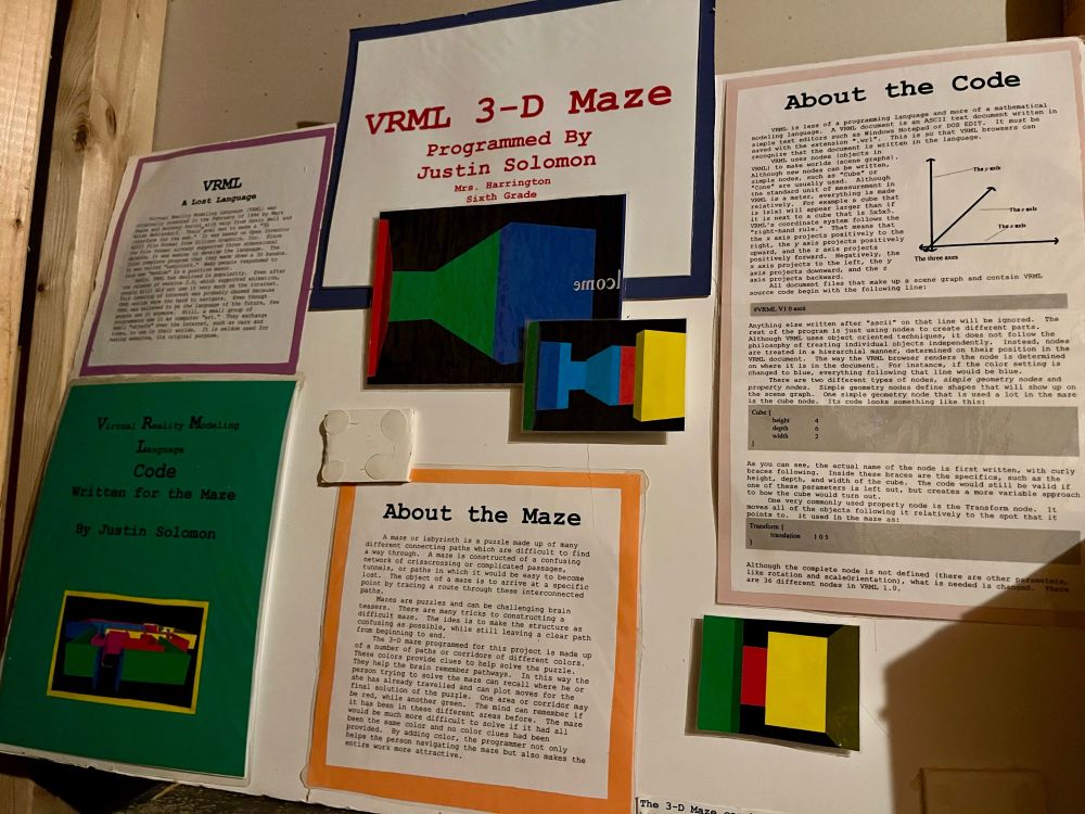 Poster titled “VRML 3-D Maze”