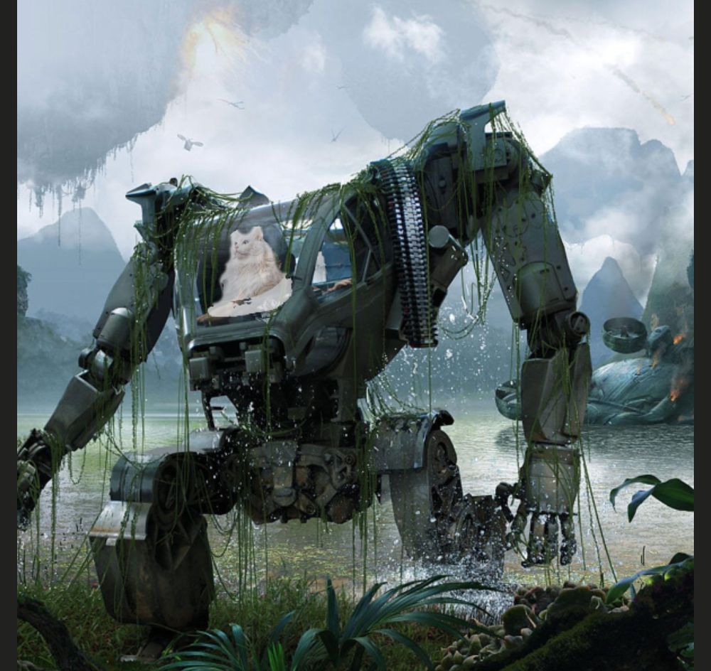 It's the mech suit from the original Avatar movie but with the white cat in it