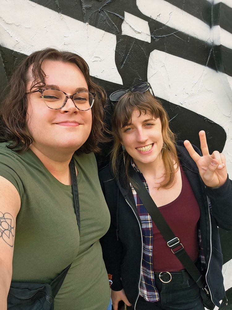 me & joram outside black lodge in Seattle :)