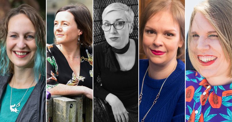 From left: Polly Atkin, Lisette Auton, Nydia Hetherington, Claire Wade and Chloe Timms