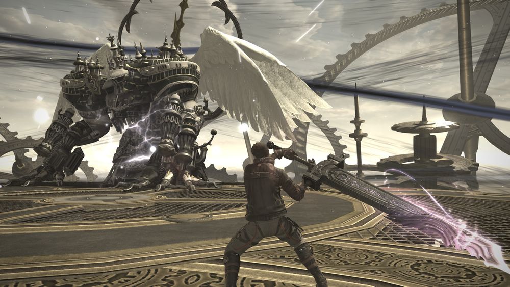 Fin once again facing off with Alexander, alone.

Fun fact: I stayed alive for the entire fight but my healer let me die at the VERY end. Sadge. :(