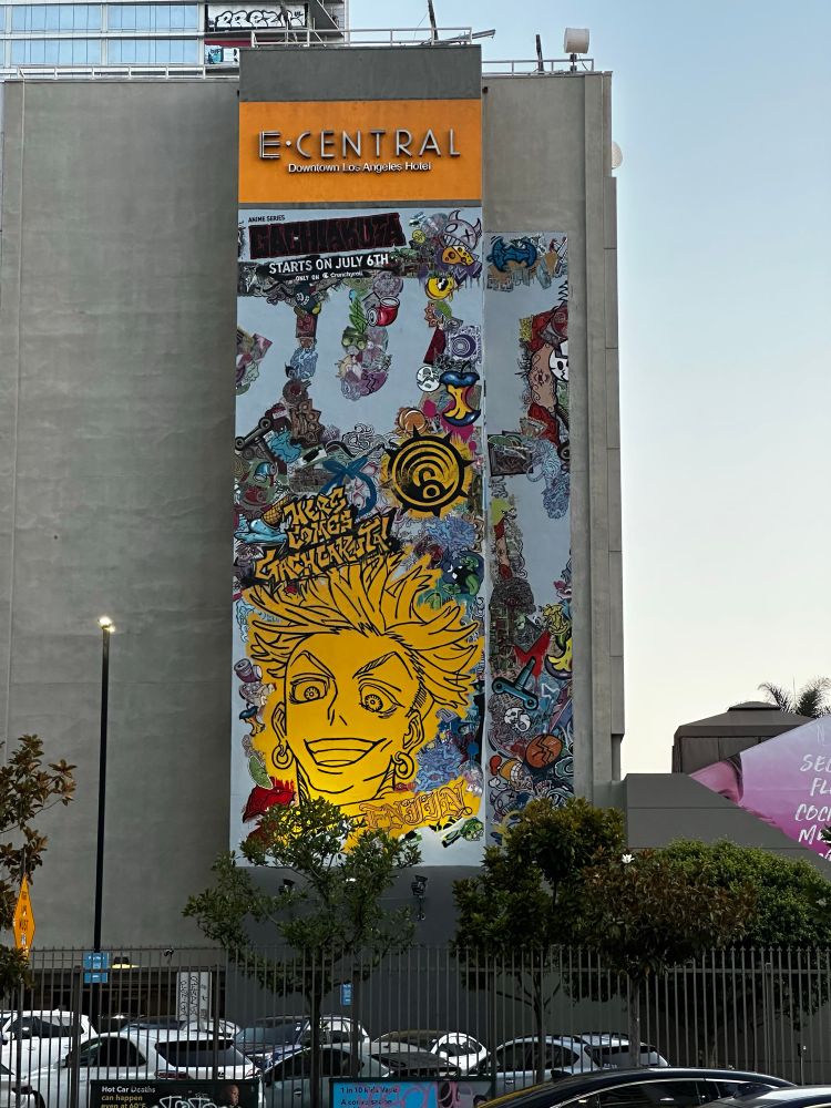 Gachiakuta graffiti in downtown LA featuring Enjin