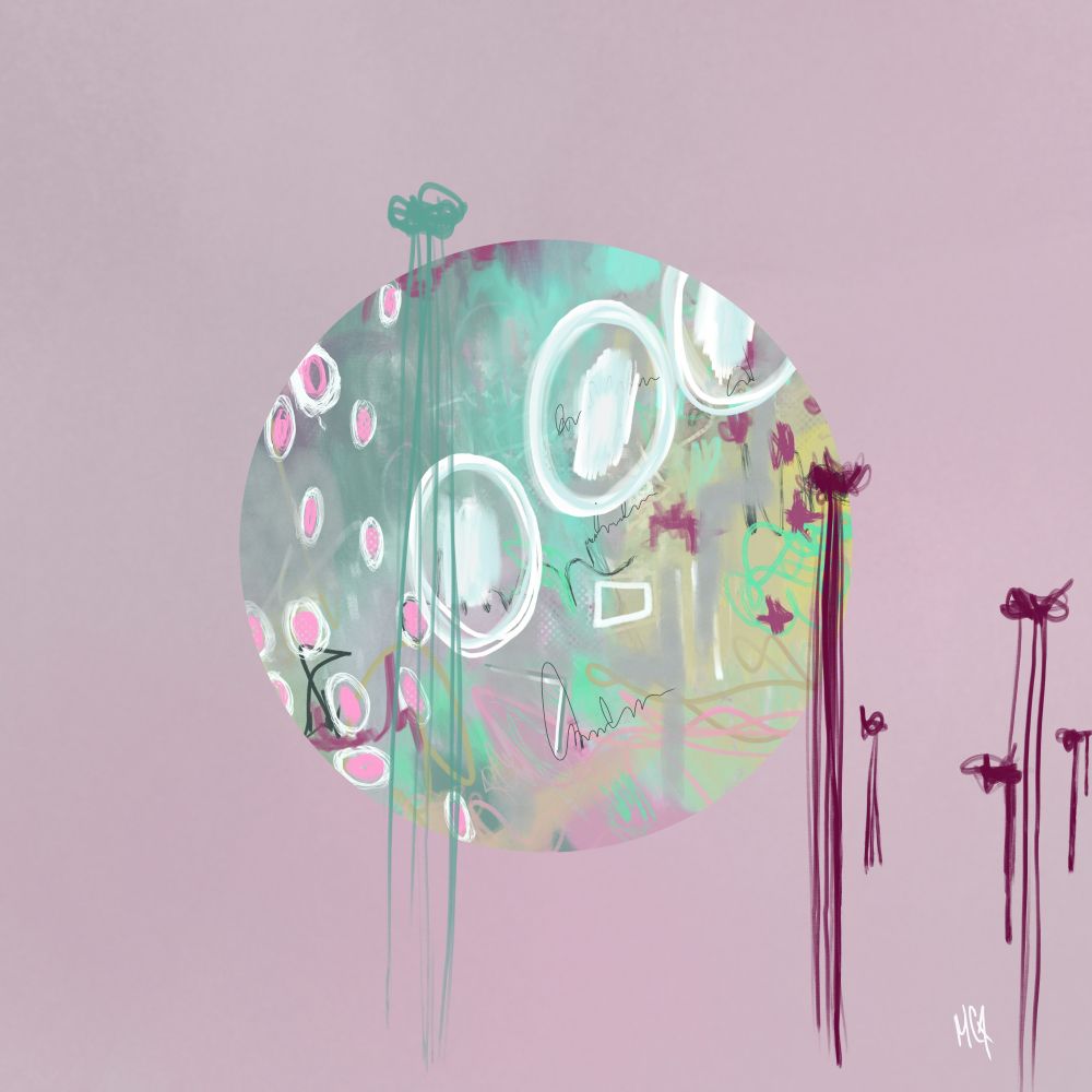 Simple Necessity. A pink and teal piece, somewhere between chaos and harmony, created using digital painting. The circle mat and paint drips give the work a dramatic tone.

#bluekyart #bluekysocial #bluekysocialart #digitalartist #experimentalart #artcommunity #arttech #blueky #pastelart #vintageart #fluidart #blueky #art #merryclaude