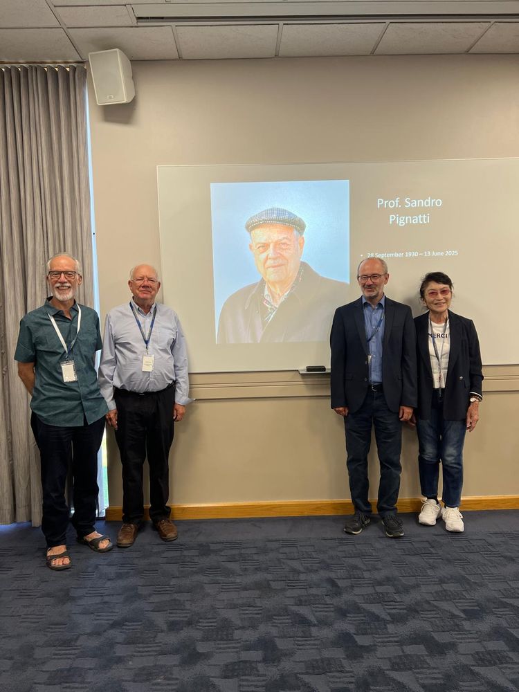 Group photo of IAVS Honorary Members at the 67th Annual Symposium in Greeley, Colorado. Valério Pillar, Robert K. Peet, Milan Chýtrý, and Kazue Fujiwara. In the background Prof. Sandro Pignatti, sadly not with us anymore. 